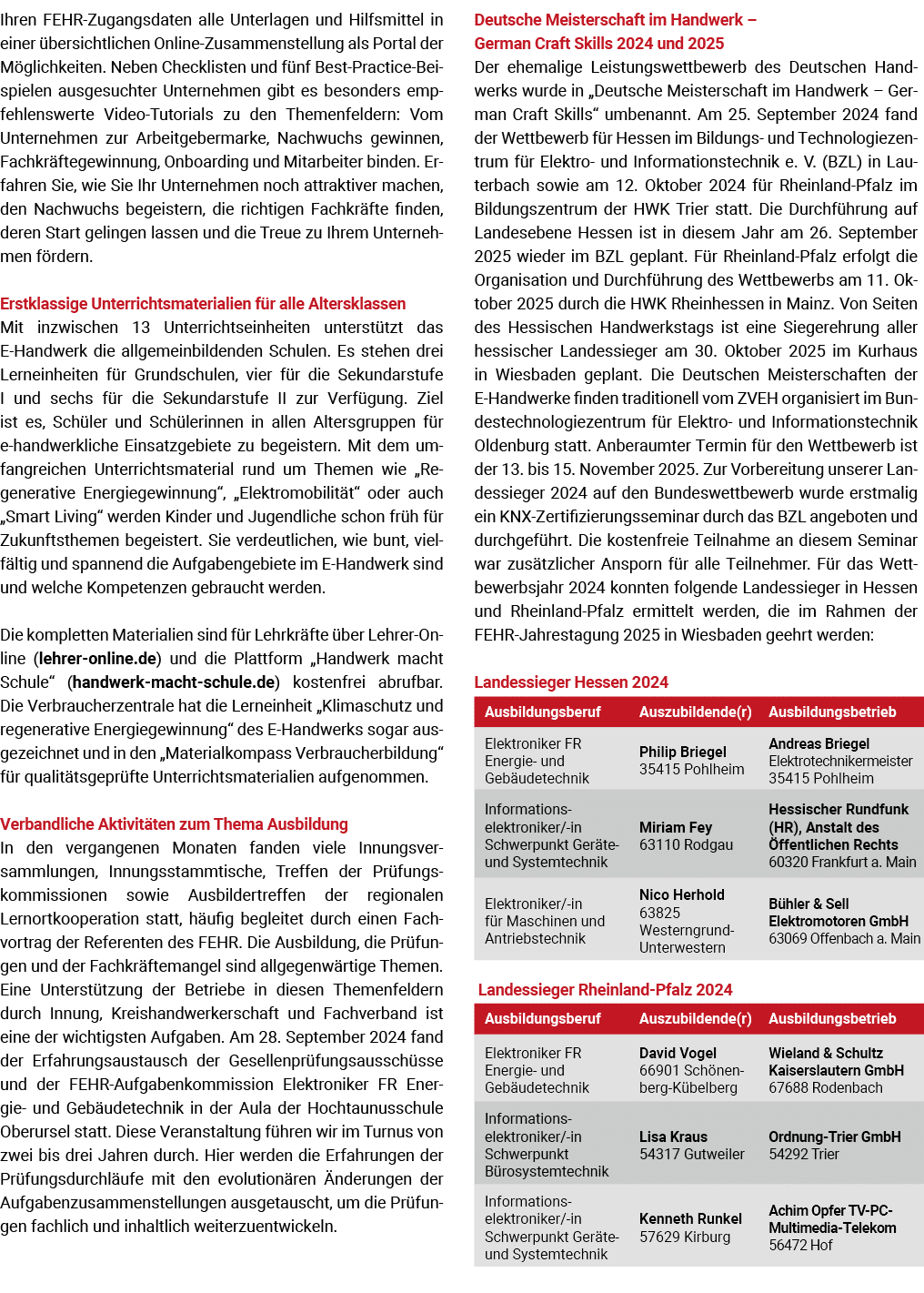 Ihren FEHR Zugangsdaten alle Unterlagen und Hilfsmittel in einer bersichtlichen Online Zusammenstellung als Portal d...