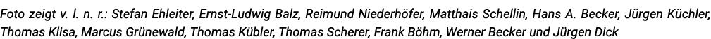 Foto zeigt v. l. n. r.: Stefan Ehleiter, Ernst Ludwig Balz, Reimund Niederh fer, Matthais Schellin, Hans A. Becker, J...