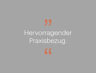 ￼ Hervorragender Praxisbezug. ￼