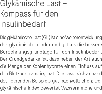 Glyk mische Last – Kompass f r den ­Insulinbedarf Die glyk mische Last (GL) ist eine Weiterentwicklung des glyk misch...