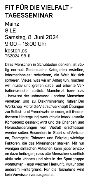 Fit f r die Vielfalt Tagesseminar Mainz 8 LE Samstag, 8. Juni 2024 9:00 – 16:00 Uhr kostenlos TS2024 SB 11 Dass Mensc...