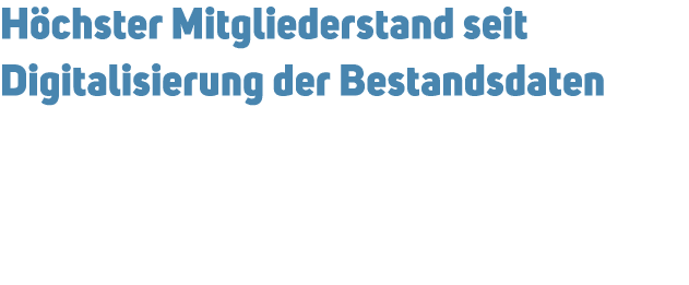 H chster Mitgliederstand seit Digitalisierung der Bestandsdaten 