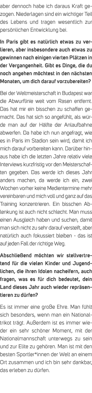 aber dennoch habe ich daraus Kraft gezogen. Niederlagen sind ein wichtiger Teil des Lebens und tragen wesentlich zur ...