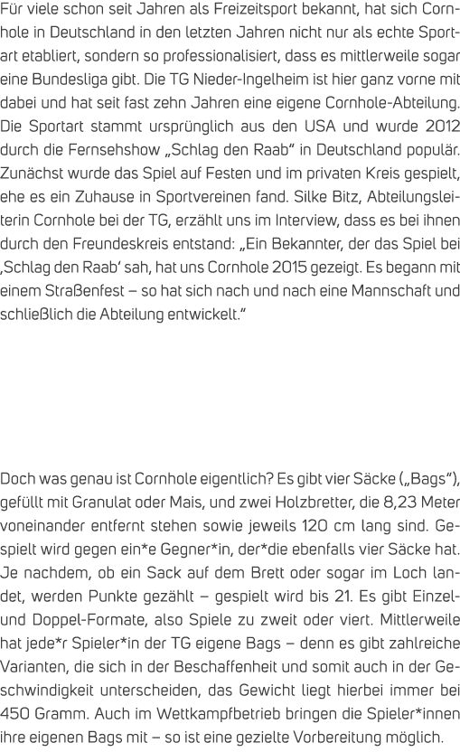 F r viele schon seit Jahren als Freizeitsport bekannt, hat sich Cornhole in Deutschland in den letzten Jahren nicht n...