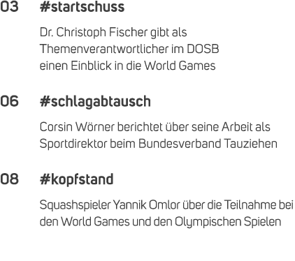 03 #startschuss Dr. Christoph Fischer gibt als Themenverantwortlicher im DOSB einen Einblick in die World Games 06 #s...