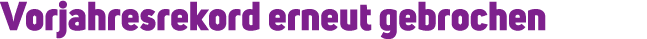 Vorjahresrekord erneut gebrochen 