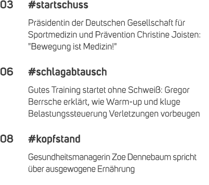 03 #startschuss Pr sidentin der Deutschen Gesellschaft f r Sportmedizin und Pr vention Christine Joisten: \“Bewegung ...