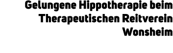 Gelungene Hippotherapie beim Therapeutischen Reitverein Wonsheim 