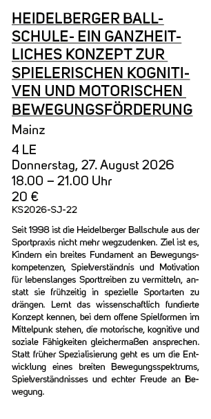Heidelberger Ballschule ein ganzheitliches Konzept zur spielerischen kognitiven und motorischen Bewegungsf rderung Ma...
