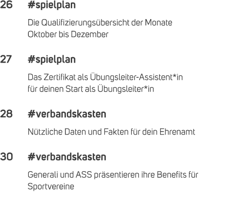 26 #spielplan Die Qualifizierungs bersicht der Monate Oktober bis Dezember 27 #spielplan Das Zertifikat als bungslei...
