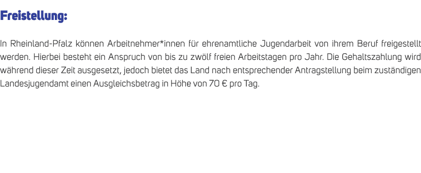 Freistellung: In Rheinland Pfalz k nnen Arbeitnehmer*innen f r ehrenamtliche Jugendarbeit von ihrem Beruf freigestell...